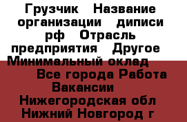 Грузчик › Название организации ­ диписи.рф › Отрасль предприятия ­ Другое › Минимальный оклад ­ 13 500 - Все города Работа » Вакансии   . Нижегородская обл.,Нижний Новгород г.